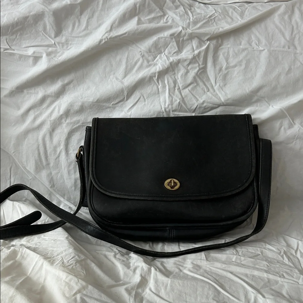 Coach Black Crossbody Bag with Gold Accents - Picture 4 of 5